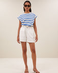 Leon twill short, cloud white