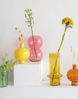 Vaas gerecycled glas rond