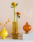 Vaas gerecycled glas rond