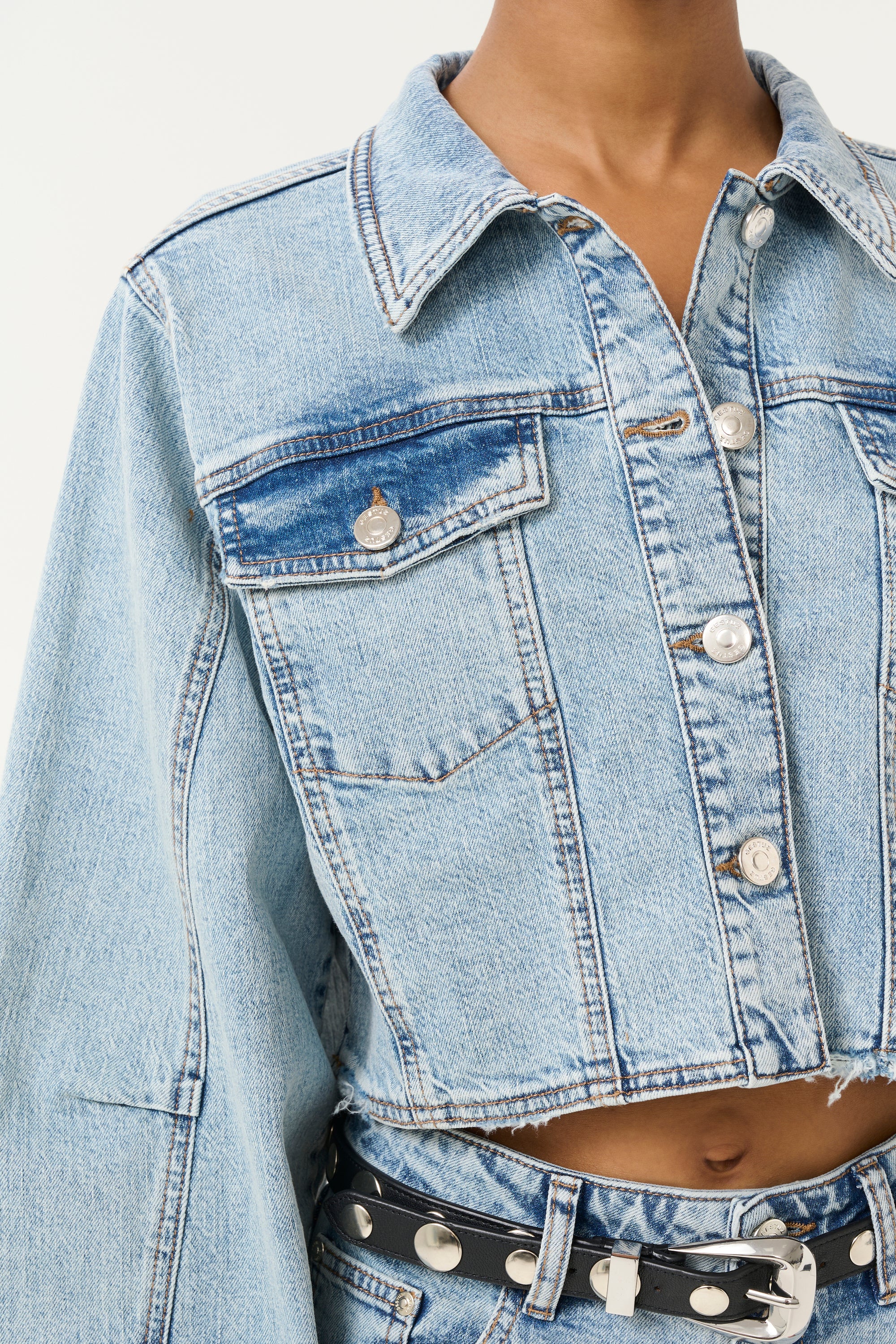 GZdea cropped jacket Light blue denim