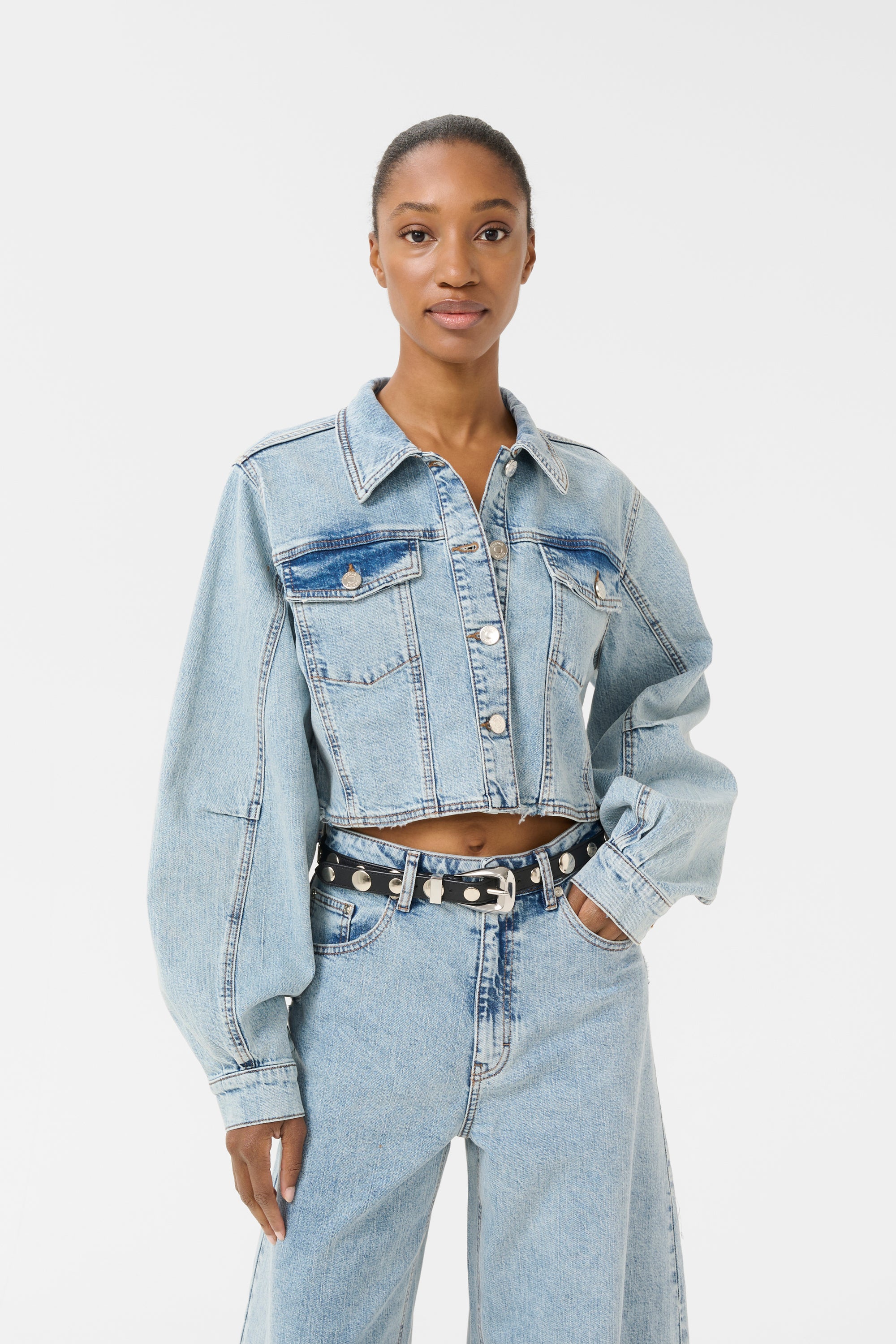 GZdea cropped jacket Light blue denim