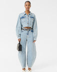 GZdea barrel jeans Light blue