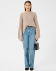 GZalpha slit pullover, Warm sand mel