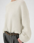 GZalpha shimmer pullover, Ivory with lurex