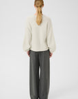 GZalpha shimmer pullover, Ivory with lurex