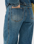 GZmelu HW barrel jeans, Classic mid blue