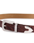 GZsuva patent belt, Dark brown croco