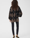 GZsida multi long pullover, Black/Chestnut