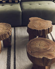 Log wooden stool