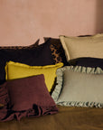 Linen cushion, lemongrass 50x30cm