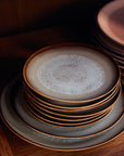 70s ceramics: dinner plate, contrast (set of 2)