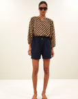 Leon twill short, captain blue