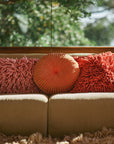 Round ripple cushion burgundy (ø35cm)