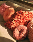 Round ripple cushion burgundy (ø35cm)