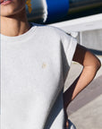 Mason pleats top, Light grey melee