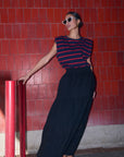 Diede heavy flame stripes top, French stripe