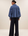 Sarah short denim blouse, Medium denim
