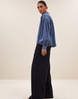 Sarah short denim blouse, Medium denim