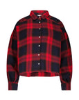 Sarah short red check blouse, Poppy check