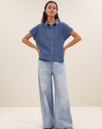 Karly denim blouse, Medium denim