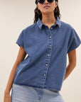 Karly denim blouse, Medium denim