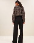 Gia leo blouse, Brown leo