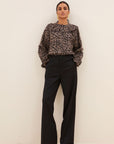 Gia leo blouse, Brown leo