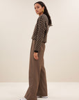 Diagonal natural pullover, Biscuit