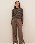 Diagonal natural pullover, Biscuit