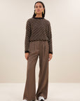 Diagonal natural pullover, Biscuit