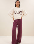 Bibi patchwork sweater, Oyster melee