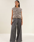 Maggie sleeveless leo jacket, Leopard print