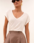 Momi linen top, Oyster