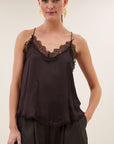 Pia satin top, Espresso