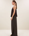 Pia satin top, Espresso