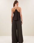 Pia satin top, Espresso