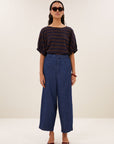 Merle big stripe top, Coffee bean