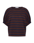 Merle big stripe top, Coffee bean