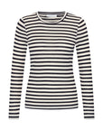 Basic ls rib top, Moon stripe