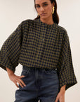 Jess blouse, Olive check