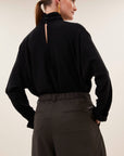 Ien viscose blouse, Jet black