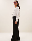 Pelle metallic pants, black