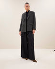 Nes herringbone blazer, Dark grey melee