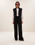 Bobi herringbone gilet, Black