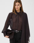 GZlynne scarf shirt, Ganache
