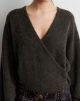 Gabby Wrap Knit, Black Olive
