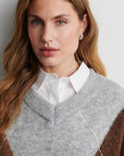 Forca Knit V-Neck, Light Grey Melange