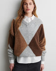 Forca Knit V-Neck, Light Grey Melange