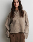 Vena Cropped Shirt, Camel
