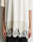 Vaccara Lace Tee, Egret